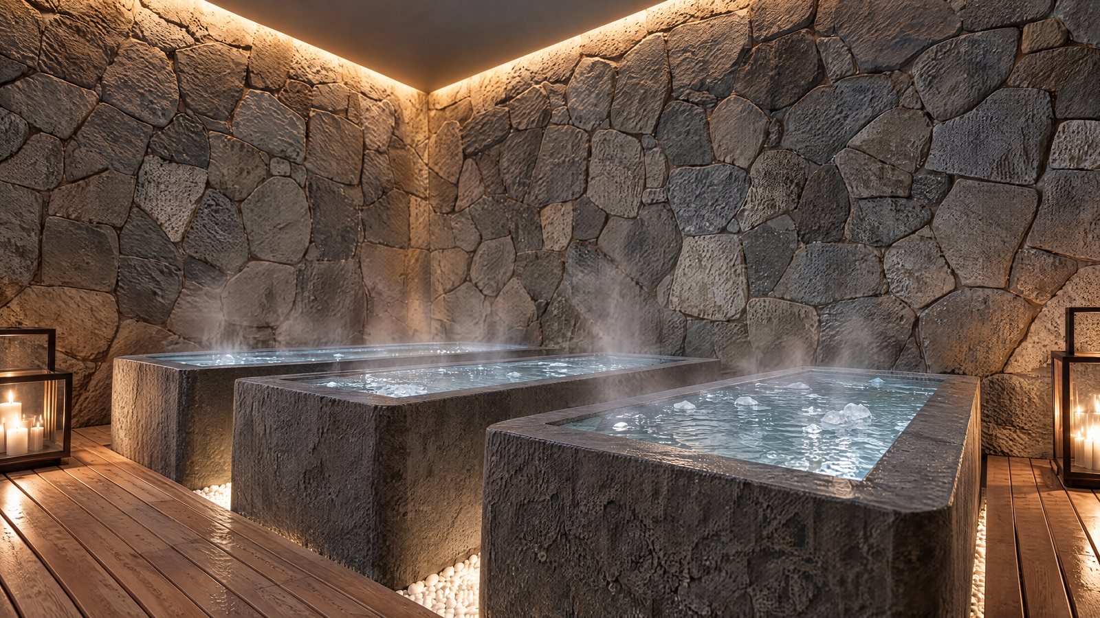Stone ice baths