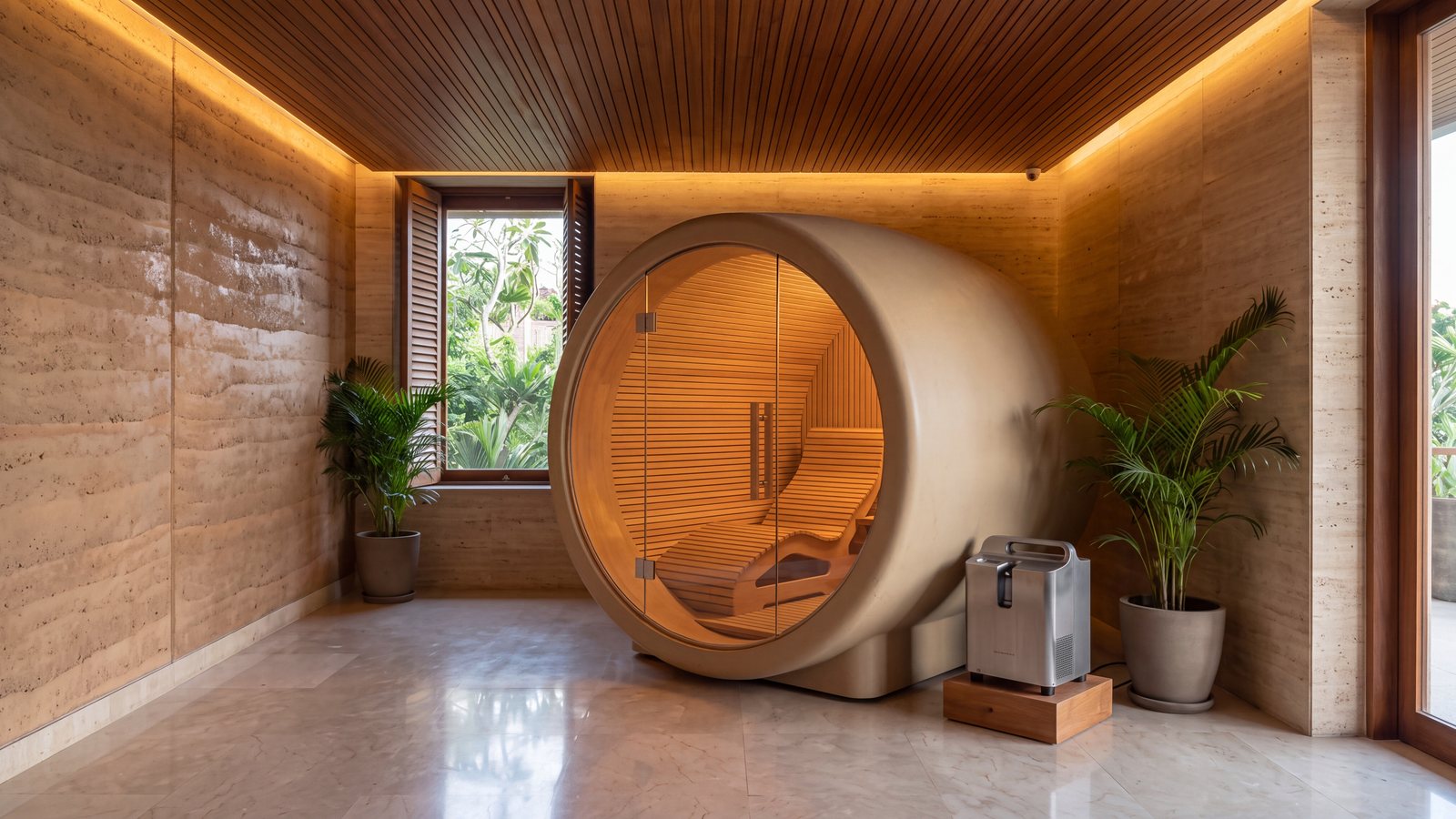 Microbaric sauna cabin