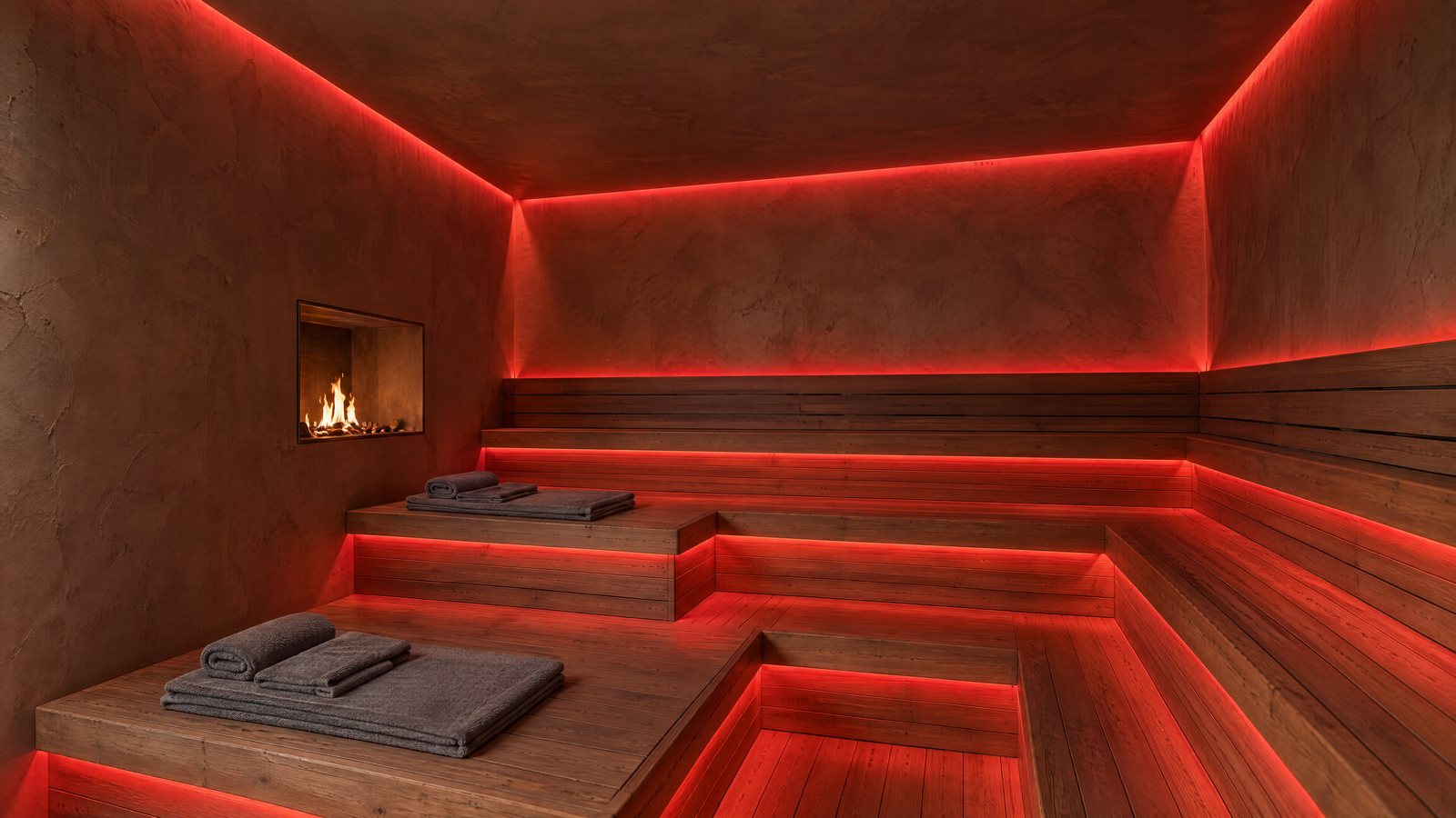 Red light therapy room